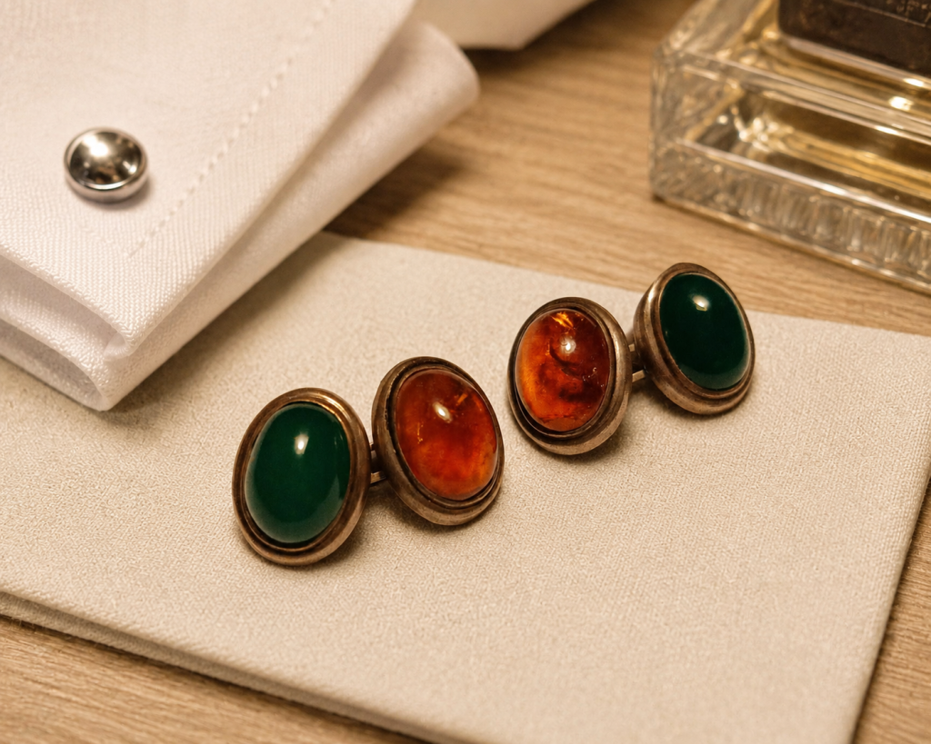AmberSilverCufflinksTCC1