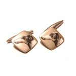 Finely Painted Greyhound Cufflinks, Spain, Early 20th Century