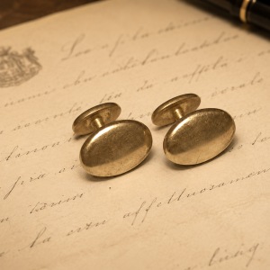 T. Pink Sterling Silver Cufflinks | Edinburgh 2001 | Heavy Minimalist Groom Wedding, British Hallmarked